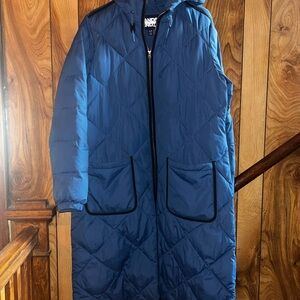 Lands' End Navy Quilted Coat